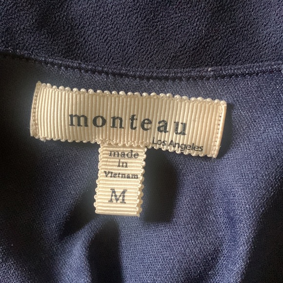 Navy blue cap sleeve blouse - Picture 7 of 7